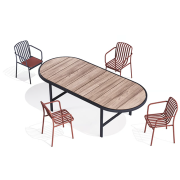 KANO - Stackable steel garden chair with armrests by BABEL D - view 3